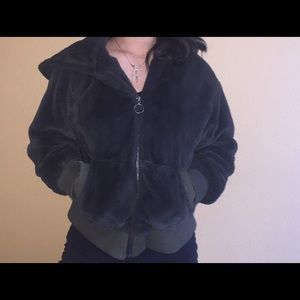 Forest green fluffy jacket